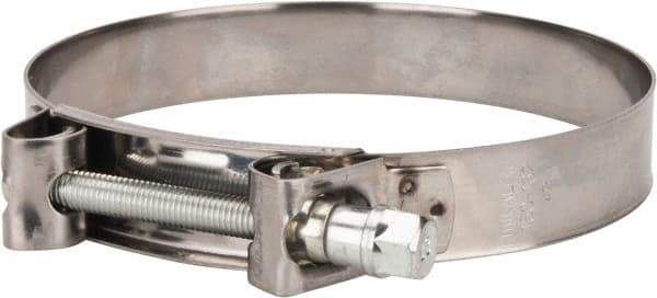 Mikalor - 6" Hose, 1.1" Wide x 0.051" Thick, T-Bolt Hose Clamp - 5.91 to 6.38" Diam, Stainless Steel Band, Housing & Zinc Plated Screw - Top Tool & Supply