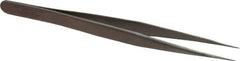 Aven - 4-3/4" OAL 1-SA Precision Tweezers - Stainless Steel, 1-SA Pattern - Top Tool & Supply