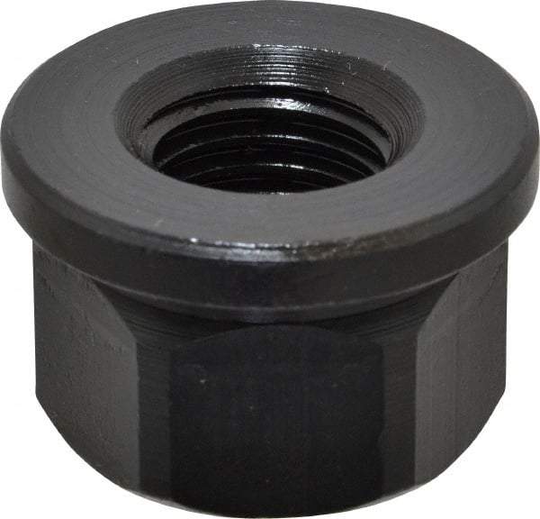 Gibraltar - 1-8, 2" Flange Diam, 1-1/4" High, 1-5/8" Across Flats, Flange Nut - Grade 12L14 Steel, Black Oxide Finish, 1/4" Flange Height, TCMAI - Top Tool & Supply