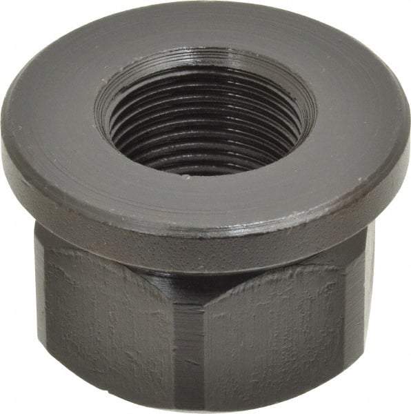 Gibraltar - 1-14, 2" Flange Diam, 1-1/4" High, 1-5/8" Across Flats, Flange Nut - Grade 12L14 Steel, Black Oxide Finish, 1/4" Flange Height, TCMAI - Top Tool & Supply