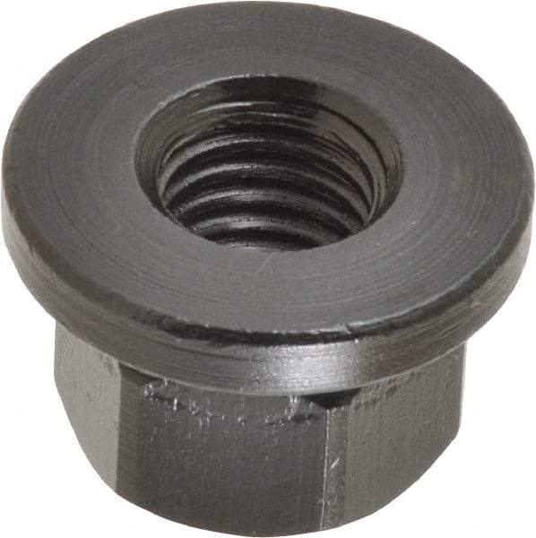 Gibraltar - M12x1.75, 27mm Flange Diam, 17mm High, 19mm Across Flats, Flange Nut - Grade 12L14 Steel, Black Oxide Finish, 4" Flange Height, TCMAI - Top Tool & Supply