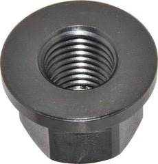 Gibraltar - M24x3.00, 49mm Flange Diam, 32mm High, 36mm Across Flats, Flange Nut - Grade 12L14 Steel, Black Oxide Finish, 7" Flange Height, TCMAI - Top Tool & Supply