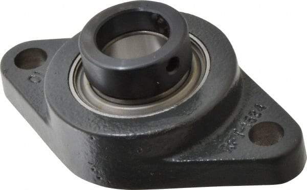 Browning - 1" ID, 4-7/8" OAL x 2-3/4" OAH 2-Bolt Flange - 1,651 Lb Static Cap, 2,801 Lb Dyn Cap, 3-57/64" Btw Mnt Hole Ctrs, Cast Iron - Top Tool & Supply