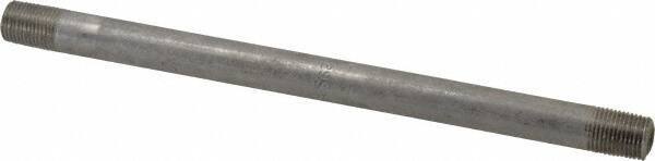 Merit Brass - Schedule 80, 1/8" Pipe x 6" Long, Grade 304/304L Stainless Steel Pipe Nipple - Seamless & Threaded - Top Tool & Supply