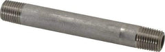 Merit Brass - Schedule 80, 1/4" Pipe x 4" Long, Grade 304/304L Stainless Steel Pipe Nipple - Seamless & Threaded - Top Tool & Supply