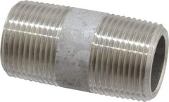 Merit Brass - Schedule 80, 3/4" Pipe x 2" Long, Grade 304/304L Stainless Steel Pipe Nipple - Seamless & Threaded - Top Tool & Supply