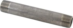 Merit Brass - Schedule 80, 3/4" Pipe x 6" Long, Grade 304/304L Stainless Steel Pipe Nipple - Seamless & Threaded - Top Tool & Supply