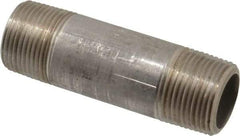 Merit Brass - Schedule 80, 1" Pipe x 4" Long, Grade 304/304L Stainless Steel Pipe Nipple - Seamless & Threaded - Top Tool & Supply