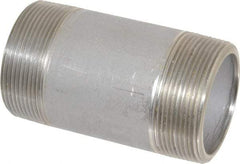 Merit Brass - Schedule 80, 2" Pipe x 4" Long, Grade 304/304L Stainless Steel Pipe Nipple - Seamless & Threaded - Top Tool & Supply