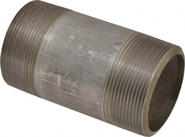 Merit Brass - Schedule 80, 3" Pipe x 6" Long, Grade 304/304L Stainless Steel Pipe Nipple - Seamless & Threaded - Top Tool & Supply