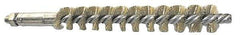 Schaefer Brush - 4" Brush Length, 11/16" Diam, Double Stem, Single Spiral Tube Brush - 6-1/4" Long, Brass, 1/4-28 Male Connection - Top Tool & Supply