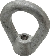 Gibraltar - 2,700 Lb Capacity, 3/8-16 Thread, Galvanized Finsih, Carbon Steel Heavy Duty Lifting Eye Nut - Grade C-1030, 2-1/2" High, 1-1/4" Inside & 2" Outside Eye Diam, 7/8" Bell/Base Width - Top Tool & Supply