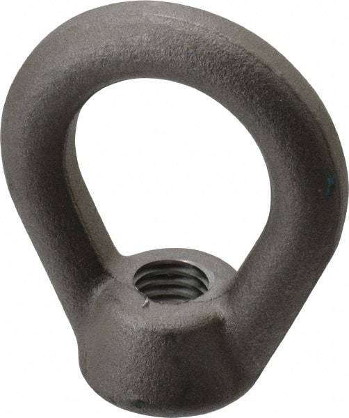 Gibraltar - 5,000 Lb Capacity, 5/8-11 Thread, Self Colored, Carbon Steel Heavy Duty Lifting Eye Nut - Grade C-1030, 3" High, 1-1/2" Inside & 2-1/2" Outside Eye Diam, 1-3/8" Bell/Base Width - Top Tool & Supply