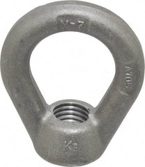 Gibraltar - 5,000 Lb Capacity, 3/4-10 Thread, Self Colored, Carbon Steel Heavy Duty Lifting Eye Nut - Grade C-1030, 3" High, 1-1/2" Inside & 2-1/2" Outside Eye Diam, 1-3/8" Bell/Base Width - Top Tool & Supply