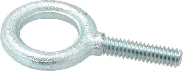 Gibraltar - 480 Lb Capacity, Steel, 1/4-20 Thread, Fixed Lifting Eye Bolt - Fully Threaded, 1" Shank, 1" Thread Length, No Shoulder - Top Tool & Supply