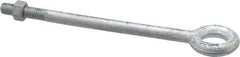 Gibraltar - 1,200 Lb Capacity, Steel, 3/8-16 Thread, Fixed Lifting Eye Bolt - Partially Threaded, 6" Shank, 1-1/2" Thread Length, No Shoulder - Top Tool & Supply