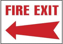 NMC - Fire Exit, Plastic Fire Sign - 14" Wide x 10" High - Top Tool & Supply