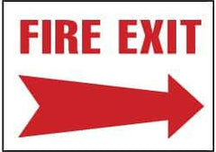 NMC - Fire Exit, Plastic Fire Sign - 14" Wide x 10" High - Top Tool & Supply