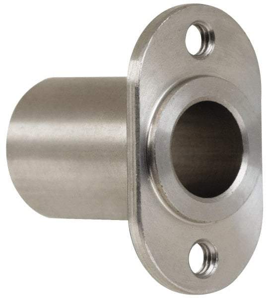 Gibraltar - 1/2" Pin Diam, #10-32 Mounting Hole, Oblong Flange, Stainless Steel Quick Release Pin Receptacle - 1-1/8" Between Mount Hole Center, 1.195" Depth, 3/4" Diam, Grade 303 - Top Tool & Supply