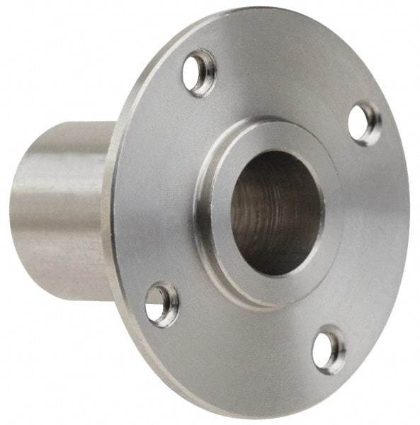 Gibraltar - 3/8" Pin Diam, #6-32 Mounting Hole, Round Flange, Stainless Steel Quick Release Pin Receptacle - 1" Between Mount Hole Center, 0.913" Depth, 9/16" Diam, Grade 303 - Top Tool & Supply