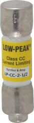 Cooper Bussmann - 300 VDC, 600 VAC, 2.5 Amp, Time Delay General Purpose Fuse - Fuse Holder Mount, 1-1/2" OAL, 20 at DC, 200 at AC (RMS) kA Rating, 13/32" Diam - Top Tool & Supply