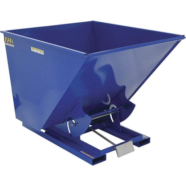 Vestil - 4,000 Lb Load Capacity, 2 Cu Yd, Steel Self-Dumping Hopper - 56-1/4" Wide x 69" Long x 52" High, Blue - Top Tool & Supply