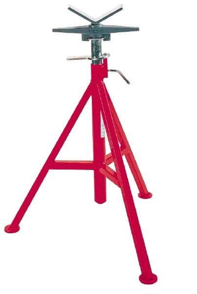 Ridgid - 12" Pipe Capacity, Adjustable Pipe Stand with V-Head - 20" to 38" High, 2,500 Lb Capacity - Top Tool & Supply