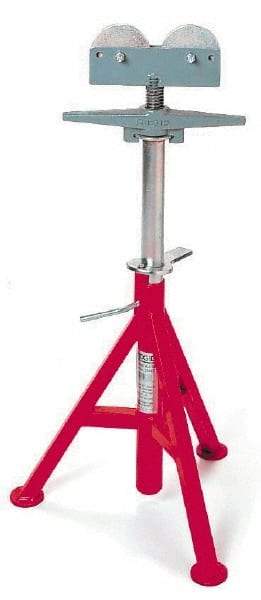 Ridgid - 12" Pipe Capacity, Adjustable Pipe Stand with 2 Roller Head - 23" to 41" High, 2,500 Lb Capacity - Top Tool & Supply