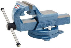 Ridgid - 4-1/2" Jaw Width x 5-1/2" Jaw Opening Capacity, 3" Throat Depth, Bench & Pipe Combination Vise - 0, 3/8 to 3" Pipe Capacity, Swivel Base, Bolt Down Attachment, Steel - Top Tool & Supply