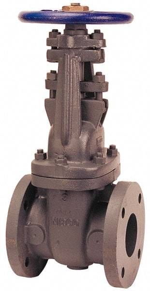 NIBCO - 4" Pipe, Class 125, Flanged Nickel Iron Solid Wedge OS & Y Gate Valve - 200 WOG, 125 WSP, Bolted Bonnet - Top Tool & Supply