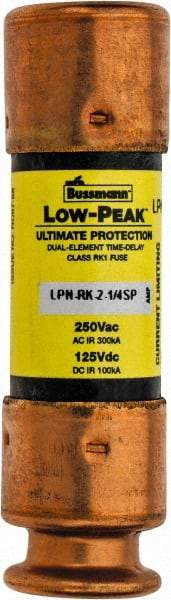 Cooper Bussmann - 125 VDC, 250 VAC, 2.25 Amp, Time Delay General Purpose Fuse - Fuse Holder Mount, 50.8mm OAL, 100 at DC, 300 at AC (RMS) kA Rating, 9/16" Diam - Top Tool & Supply