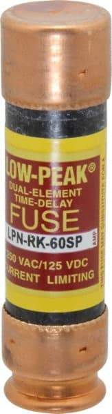 Cooper Bussmann - 125 VDC, 250 VAC, 60 Amp, Time Delay General Purpose Fuse - Fuse Holder Mount, 76.2mm OAL, 100 at DC, 300 at AC (RMS) kA Rating, 13/16" Diam - Top Tool & Supply