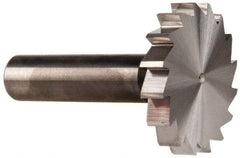 Made in USA - 1-1/2" Diam x 1/4" Face Width, Solid Carbide, 16 Teeth, Shank Connection Woodruff Keyseat Cutter - Uncoated, 2-1/4" OAL x 1/2" Shank, Straight Teeth, ANSI 812, Old Standard 24 - Top Tool & Supply