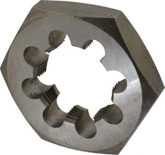 Made in USA - 2-1/2 - 8 UNS Thread, 4-1/2" Hex, Right Hand Thread, Hex Rethreading Die - Carbon Steel, 1" Thick - Exact Industrial Supply