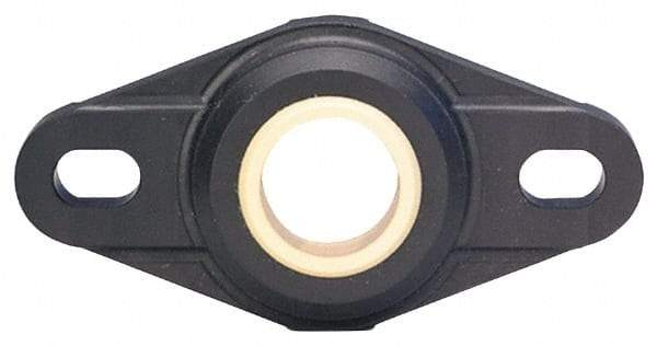 Igus - 15mm ID, 68.6mm OAL2-Bolt Flange Bearing - 292 Lb Dyn Cap, 50" Btw Mnt Hole Ctrs, Thermoplastic - Top Tool & Supply