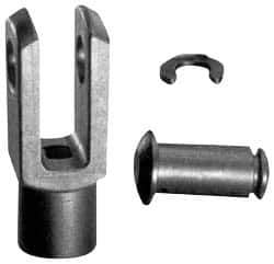 Igus - 1/4-28 Thread, 0.472" Yoke Width, Thermoplastic, Polymer Clevis Joint with Pin & Clip Yoke - 1/4" Hole Diam, 0.472" Hole Center to Neck, 0.472" Yoke Arm Height, 0.394" Neck Diam, 0.354" Neck Length, 1.205" OAL - Top Tool & Supply