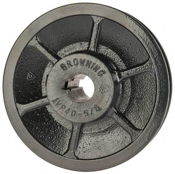 Browning - 5/8" Inside Diam x 3-3/4" Outside Diam, 1 Groove, Variable Pitched Sheave - Belt Sections 3L, 4L, A, 5L & B, 1-7/8" Sheave Thickness, 21/32 to 1-1/32" Face Width - Top Tool & Supply