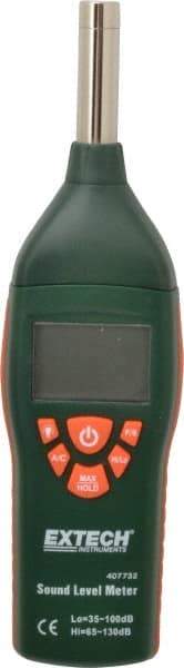 Extech - A and C Frequency Weight, LCD Display Sound Meter - 65 to 130 Decibels - Top Tool & Supply