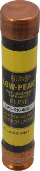 Cooper Bussmann - 300 VDC, 600 VAC, 40 Amp, Time Delay General Purpose Fuse - Fuse Holder Mount, 5-1/2" OAL, 100 at DC, 300 at AC (RMS) kA Rating, 1-1/16" Diam - Top Tool & Supply