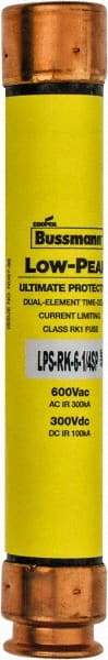 Cooper Bussmann - 300 VDC, 600 VAC, 6.25 Amp, Time Delay General Purpose Fuse - Fuse Holder Mount, 127mm OAL, 100 at DC, 300 at AC (RMS) kA Rating, 13/16" Diam - Top Tool & Supply