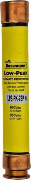 Cooper Bussmann - 300 VDC, 600 VAC, 7 Amp, Time Delay General Purpose Fuse - Fuse Holder Mount, 127mm OAL, 100 at DC, 300 at AC (RMS) kA Rating, 13/16" Diam - Top Tool & Supply