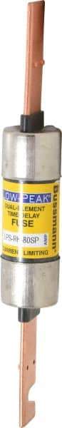 Cooper Bussmann - 300 VDC, 600 VAC, 80 Amp, Time Delay General Purpose Fuse - Bolt-on Mount, 7-7/8" OAL, 100 at DC, 300 at AC (RMS) kA Rating, 1-5/16" Diam - Top Tool & Supply