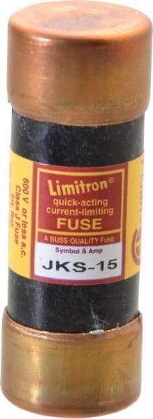 Cooper Bussmann - 600 VAC, 15 Amp, Fast-Acting General Purpose Fuse - Fuse Holder Mount, 2-1/4" OAL, 200 (RMS) kA Rating, 13/16" Diam - Top Tool & Supply