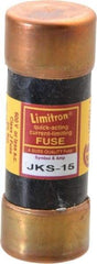 Cooper Bussmann - 600 VAC, 15 Amp, Fast-Acting General Purpose Fuse - Fuse Holder Mount, 2-1/4" OAL, 200 (RMS) kA Rating, 13/16" Diam - Top Tool & Supply