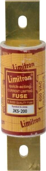 Cooper Bussmann - 600 VAC, 200 Amp, Fast-Acting General Purpose Fuse - Bolt-on Mount, 5-3/4" OAL, 200 (RMS) kA Rating, 1-5/8" Diam - Top Tool & Supply