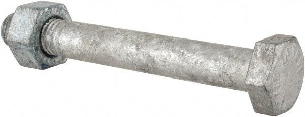 Value Collection - 5/8-11 Thread, 5" Length Under Head, Steel Hex Head Bolt - Hot Dipped Galvanized Coated, UNC Thread, ASTM A325 - Top Tool & Supply