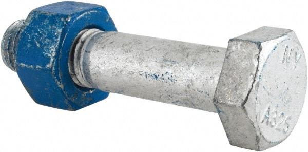 Value Collection - 3/4-10 Thread, 3-1/2" Length Under Head, Steel Hex Head Bolt - Hot Dipped Galvanized Coated, UNC Thread, ASTM A325 - Top Tool & Supply