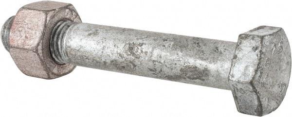 Value Collection - 3/4-10 Thread, 4-3/4" Length Under Head, Steel Hex Head Bolt - Hot Dipped Galvanized Coated, UNC Thread, ASTM A325 - Top Tool & Supply