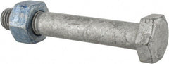 Value Collection - 3/4-10 Thread, 5" Length Under Head, Steel Hex Head Bolt - Hot Dipped Galvanized Coated, UNC Thread, ASTM A325 - Top Tool & Supply