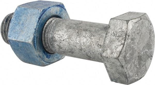 Value Collection - 7/8-9 Thread, 3-1/4" Length Under Head, Steel Hex Head Bolt - Hot Dipped Galvanized Coated, UNC Thread, ASTM A325 - Top Tool & Supply